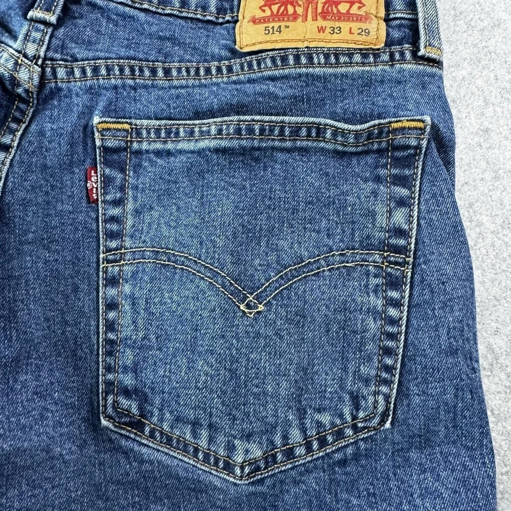 Levi's 514 Jeans Mens 33x29 Blue Straight Regular Fit Medium Wash Denim 5 Pocket